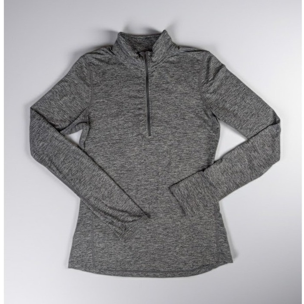 Nike Running Dri-FIT Womens XS Gray Heather Quarter Zip Pullover Thumbholes